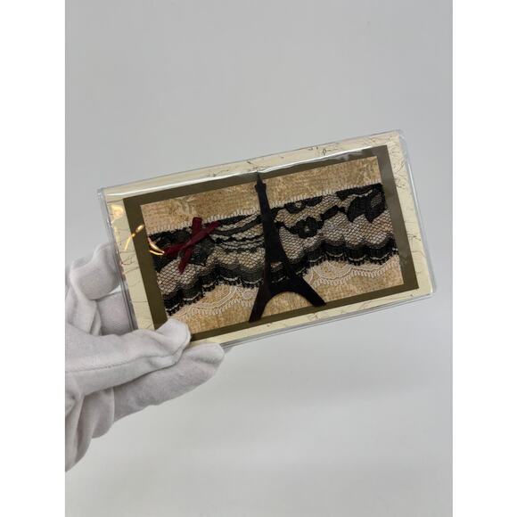 Paris Eiffel Tower Wallet Handcrafted Scrapbook Cardstock Paper Cash Receipt - Picture 1 of 7